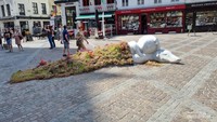 Patung Nello dan Patrache dekat katedral Antwerpen.