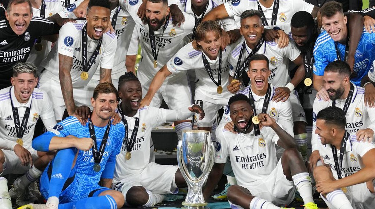 Real Madrid juara Piala Super Eropa 2022 (Foto: AP/Antonio Calanni)