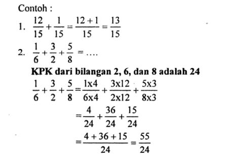 Penjelasan dan contoh soal bilangan pecahan.