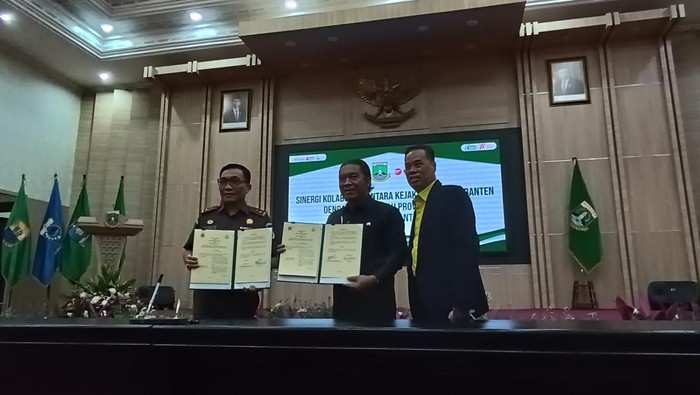 Kerja sama penggunaan RSUD Banten sebagai balai rehabilitasi narkotika antara Kajati Banten Leonard Eben Ezer dan Pj Gubernur Al Muktabar