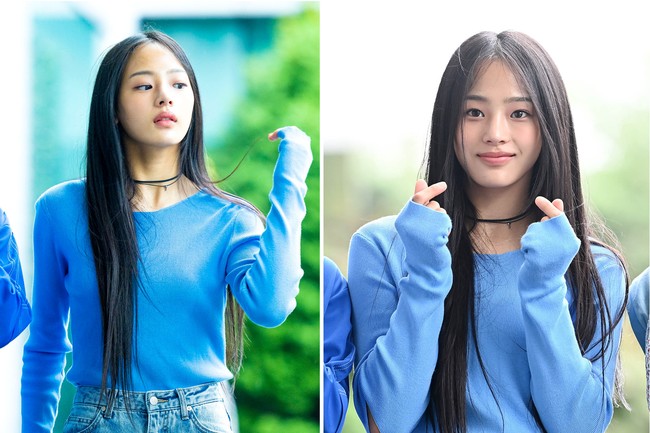 Saat ini, Minji NewJeans menjadi perbincangan hangat di Korea Selatan. Paras cantiknya menuai pujian karena tampil minim makeup dan terbukti tidak operasi plastik. Foto: dok. ADOR, Twitter