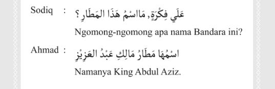 Contoh percakapan dengan bahasa Arab.
