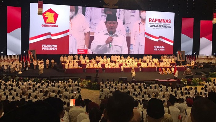 Rapimnas Partai Gerindra di Sentul, Bogor, sekaligus acara deklarasi Prabowo  Subianto maju Capres.