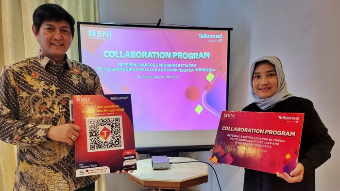 Telkomsel menggelar MoU dengan BNI 46 memecahkan solusi yang cerdas, efektif dan efisien dalam hal pemanfaatan Barcode Referral guna menggenjot jumlah pelanggan Telkomsel Halo.