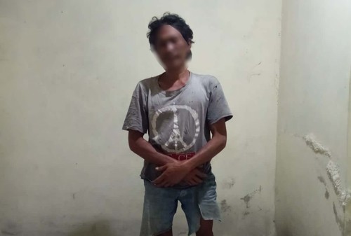 Terduga pelaku pemerkosaan IWJ (43) yang melakukan percobaan pemerkosaan nenek 77 tahu di Karangasem