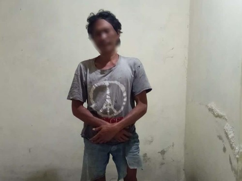 Terduga pelaku pemerkosaan IWJ (43) yang melakukan percobaan pemerkosaan nenek 77 tahu di Karangasem