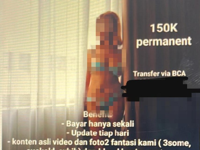 Salah satu tamplate VVIP member grup telegram milik pasutri tersangka UU Pornografi dan UU ITE asal Gianyar