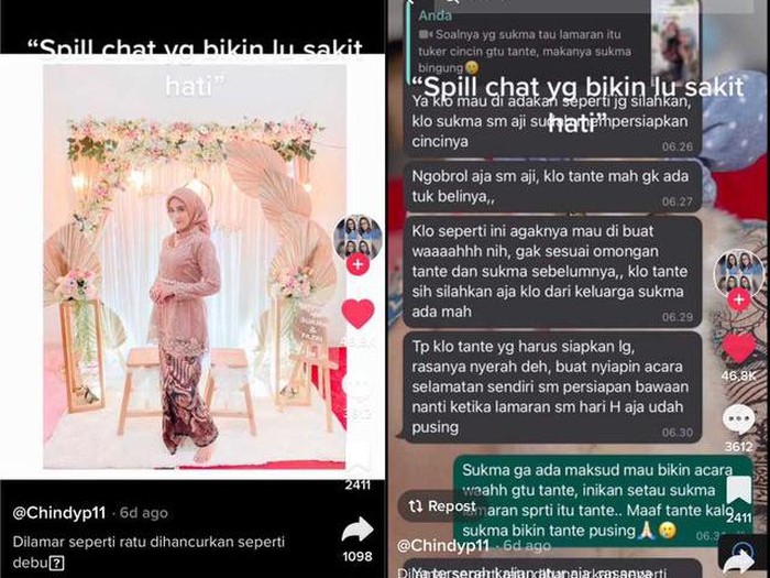 Wanita yang membagikan isi percakapan bersama calon ibu mertua, viral di media sosial. Foto: Dok. TikTok @pearce12. Wanita yang membagikan isi percakapan bersama calon ibu mertua, viral di media sosial. Foto: Dok. TikTok @pearce12.