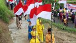 Kemeriahan Kirab Tembakau dan 77 Bendera Merah Putih di Lereng Merapi