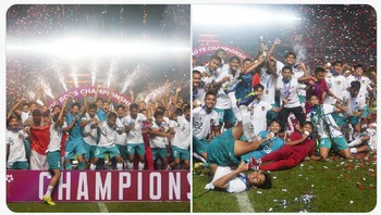 Banyak supporter mengungkapkan raasa bahagia lewat foto-foto Timnas di podium juara Piala AFF U-16 2022. Foto: (Twitter)