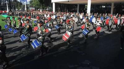 Suasana Gladi Kotor Upacara HUT RI ke-77 di Istana Merdeka