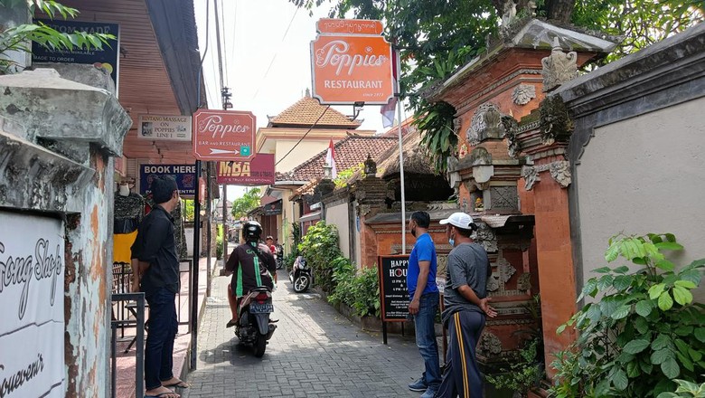 Suasana Jalan Poppies Kuta, Badung, Bali, Sabtu (13/8/2022).