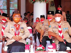 Hari Pramuka ke-61, Gubernur Khofifah Ajak Gelorakan Pengabdian Tanpa Batas