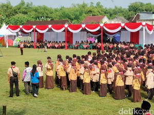 Sempat Diterpa Angin Kencang, Jambore Pramuka di Bojonegoro Berlangsung Khidmat