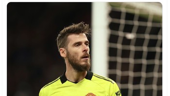 Sudah 6 gol bersarang ke gawang De Gea hanya dalam dua pertandingan Liga Inggris. Foto: Twitter