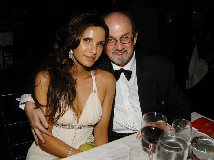 Padma Lakshmi and Salman Rushdie arrive on the red carpet.   (Photo by Yui Mok - PA Images/PA Images via Getty Images)