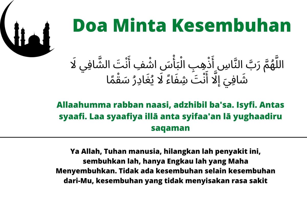 Mukjizat Sholat Dan Doa - DOA MOHON KESEMBUHAN & TERHINDAR DARI SEGALA  PENYAKIT Sahabatku, aminkan doa ini agar kita diberi kesembuhan .  Allahumma inni a'udzu bika minal barashi wal jununi wa judzami