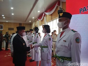 Dikukuhkan Gubsu Edy, Ini Daftar 66 Paskibraka Sumut Tahun 2022