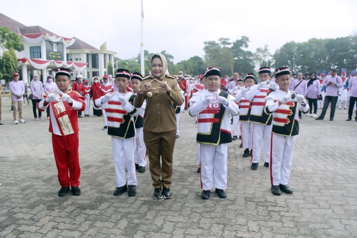 Jelang HUT RI ke-77, Pemkab Tulang Bawang Gelar Lomba Gerak Jalan