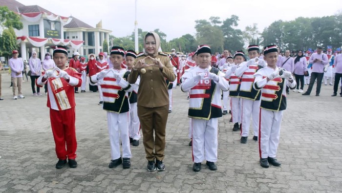 Jelang HUT RI ke-77, Pemkab Tulang Bawang Gelar Lomba Gerak Jalan