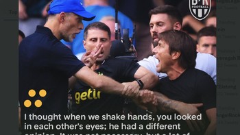 Penjelasan Tuchel tentang apa yang terjadi. Saya pikir ketika kita bersalaman, Anda melihat mata satu sama lain. Dia punya pendapat berbeda, kata Tuchel. Foto: Twitter