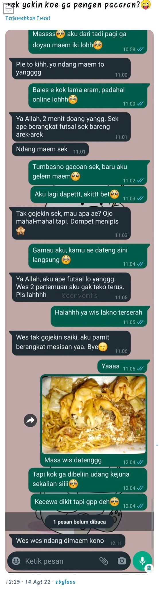 Paksa Pacar Kirim Makanan ke Rumah, Curhatan Wanita Ini Dikritik