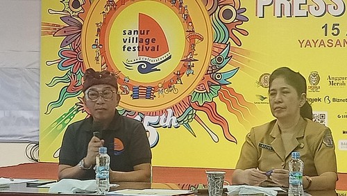 Presscon penyelenggaraan Sanur Village Festival atau yang biasa disebut Sanfest pada Senin (15/8/2022) di Yayasan Pembangunan Sanur, Jalan Danau Buyan III, Denpasar, Bali.