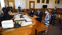 Begini suasana sidang pembacaan dakwaan terhadap Hadi Martar di Pengadilan Chautauqua County, Mayville, New York, Sabtu, (13/8/2022).
