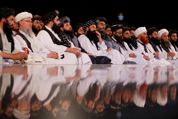 Representative of the Taliban political office Anas Haqqani attends the first-anniversary ceremony of the takeover of Kabul by the Taliban in Kabul, Afghanistan, August 15, 2022. REUTERS/Ali Khara