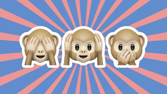 Makna dan arti emoji monyet Three Wise Monkeys.