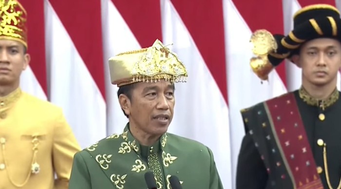 Jokowi di sidang tahunan MPR (tangkapan layar)