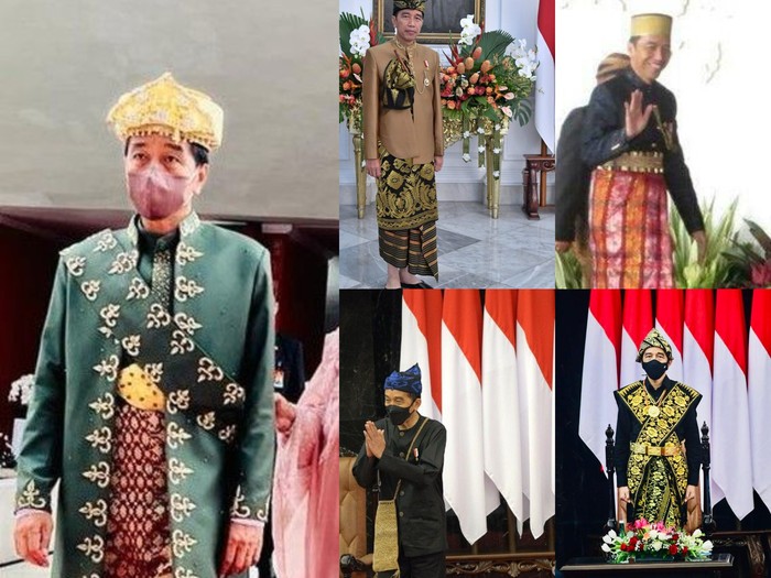Kolase baju adat Jokowi dari tahun ke tahun (detikcom)