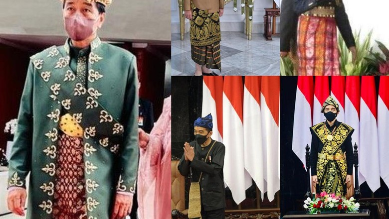 Kolase baju adat Jokowi dari tahun ke tahun (detikcom) Kolase baju adat Jokowi dari tahun ke tahun (detikcom)