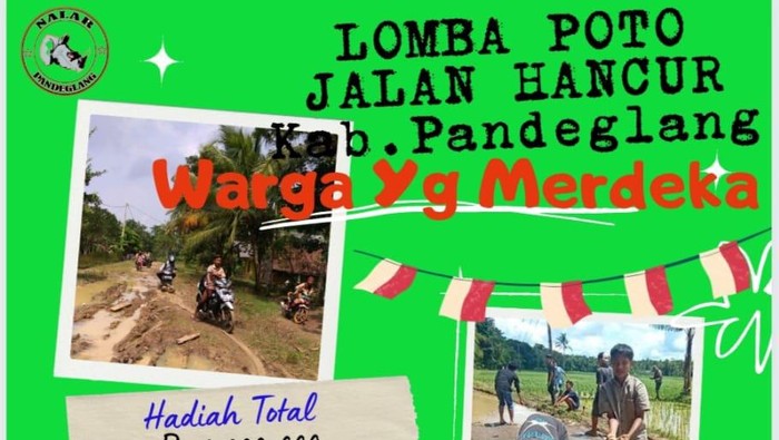 Lomba foto jalan rusak di Pandeglang