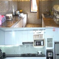 Ia pun membuat perbandingan sebelum dan sesudah rumahnya di renovasi total menjadi lebih minimalis. Jadi itu house tour rumah aku walaupun belum lengkap furniturenya, semoga bisa menginspirasi bagi yang ingin membangun rumah, pungkasnya. Foto: Dok. Youtube Zhiee Leely.