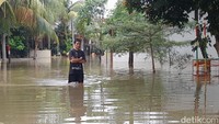 Jadi penyebab banjir memang dua ya, luapan sungai di perumahan dan genangan air di dalam perumahan sendiri. Kedua gorong-gorong yang yang jadi aliran air dari sungai di perumahan tertutup oleh gorong-gorong yang dibuat oleh hotel, kata danru SAR BPBD Kabupaten Bogor, Sopian Sauri (M Sholihin/detikcom)
