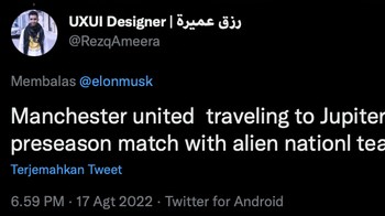 MU vs timnas Alien juga bakal dilakoni fans MU. Foto: Twitter