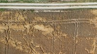Pemandangan dari udara menunjukkan ladang pertanian di dekat pembangkit listrik tenaga nuklir Isar pada Minggu (14/8/2022) di Essenbach, Jerman. (Alexandra Beier/Getty Images)