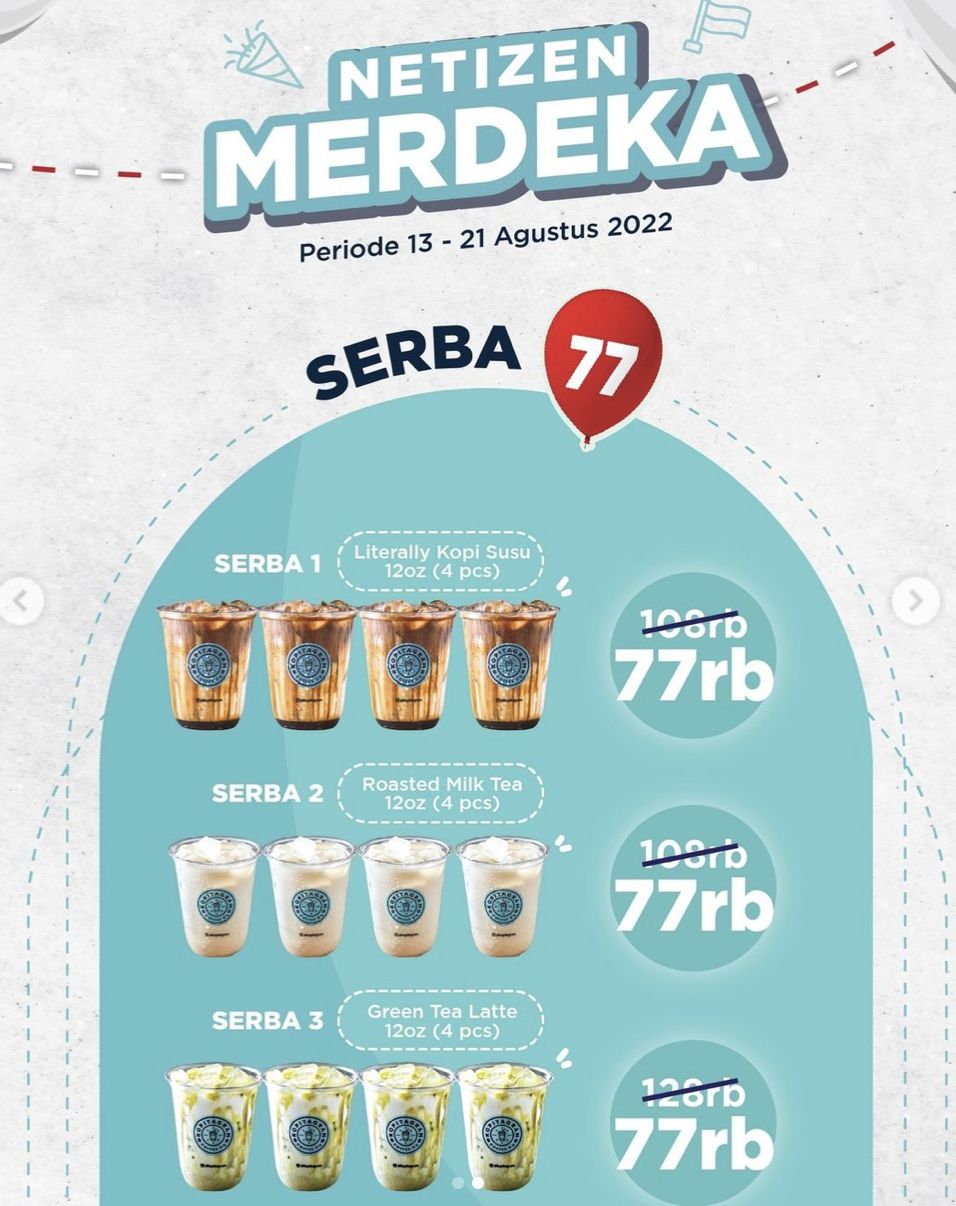 HUT RI ke-77! Serbu 10 Gerai Kopi yang Punya Diskon Menarik Ini