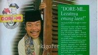 Dahulu ada sebuah produk mie instan dengan merek Doremi. Melibatkan komedian legendaris, poster iklannya melibatkan sosok Benyamin Sueb. Foto: Instagram/ekigofur