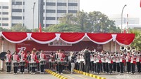 Peserta upacara diikuti oleh sejumlah madrasah Istiqlal. 