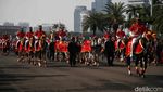 Meriahnya Kirab Budaya Bendera Pusaka HUT RI di Monas