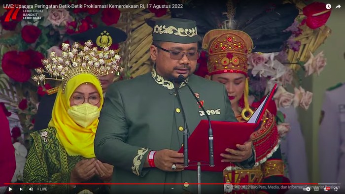Screenshot Upacara HUT RI dari YouTube Setpres