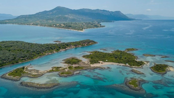 LICHADONISIA, GREECE - JUNE 07: Aerial view of Lichadonisia or Lichades on June 07, 2019 in Lichadonisia, Greece. (Photo by Athanasios Gioumpasis/Getty Images)