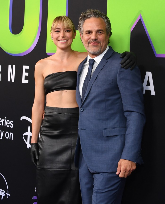 LOS ANGELES, CALIFORNIA - AUGUST 15: (L-R) Tatiana Maslany and Mark Ruffalo attend Marvel Studios 
