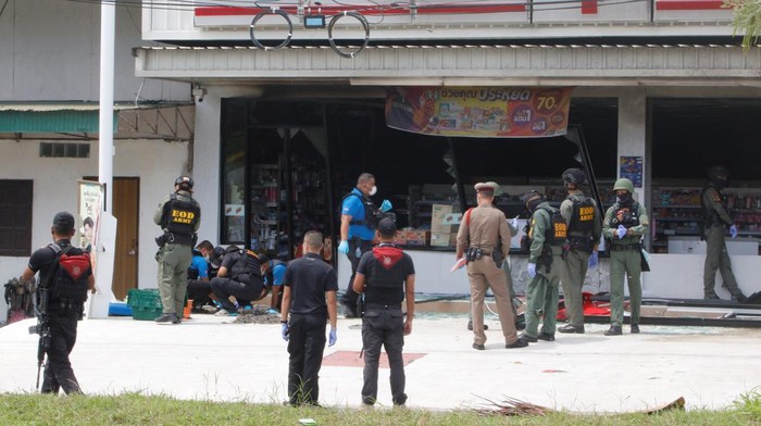 A shop is seen in an aftermath of an explosion which ripped through the southern Thailand province of Yala in what appeared to be multiple coordinated attacks in several locations, in Yala, Thailand August 17, 2022. REUTERS/Surapan Boonthanom