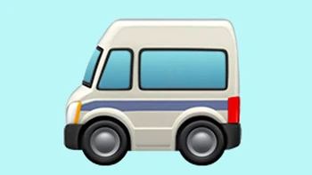 Emoji minibus, melambangkan bus kecil atau minivan yang membawa lebih sedikit penumpang dibandingkan bus besar. Rasanya, tidak ada gunanya mengirim emoji ini pada siapa pun. Foto: Emojipedia