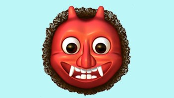 Ogre ini adalah semacam sosok monster seram dari Jepang. Namun dari emoji ini, dia tampak tersenyum. Jadi, buat apa seseorang mengirimkan emoji semacam ini? Kalau untuk sumpah serapah kurang menyeramkan, kalau untuk memuji rasanya kurang pantas. Foto: Emojipedia