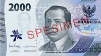 Desain depan uang pecahan Rp 2.000 menampilkan Tokoh Pahlawan Nasional Republik Indonesia Mohammad Hoesni Thamrin sebagai gambar utama. Terdapat lambang negara Garuda Pancasila, gambar kepulauan Indonesia, Bunga Jeumpa, dan beberapa motif khas Indonesia.