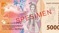 Bagian belakang Rp 5.000 menampilkan Tari Gambyong yang disandingkan dengan keindahan alam Gunung Bromo, serta dipadukan dengan keanggunan Bunga Sedap Malam.
